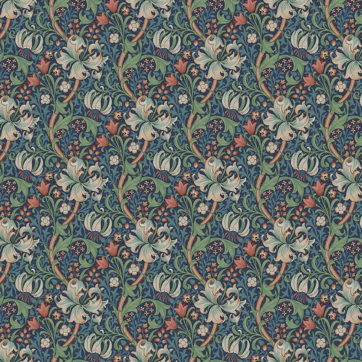William Morris Design Coated Cotton Fabric | Waterproof Acrylic & Teflon Coated 100% Cotton 55" (140cm) Wide â€“ Sold by the Meter