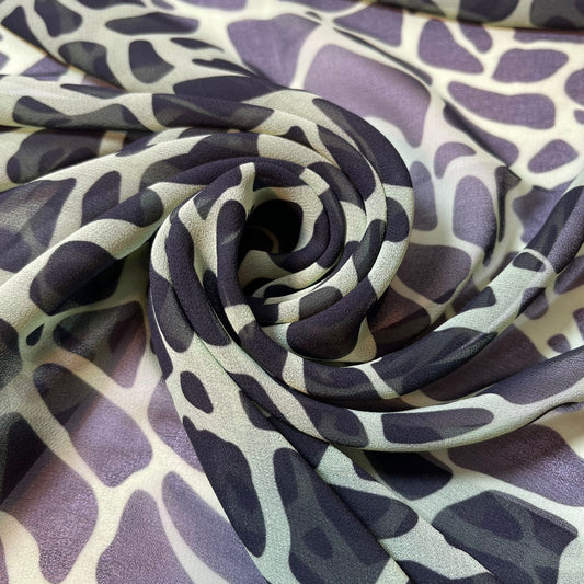 Limettengrüner Leoparden-Crêpe-Chiffon-Stoff, durchsichtig, für Kleider, Bastel- und Dekorationsstoffe, 111,8 cm, Meterware