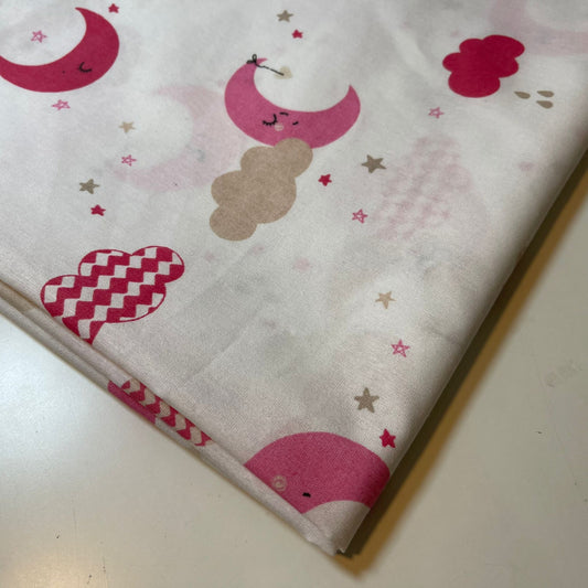 Moon Stars Polycotton Sheeting Material Extra Wide 90" Craft Quilting Fabric Meter