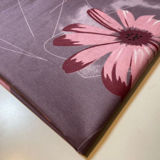 Pink Floral Polycotton Sheeting Material Extra Wide 90" Craft Quilting Fabric Meter