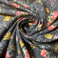 Black Floral Printed Polycotton Soft Dress Craft Fabric 58" By The Meter