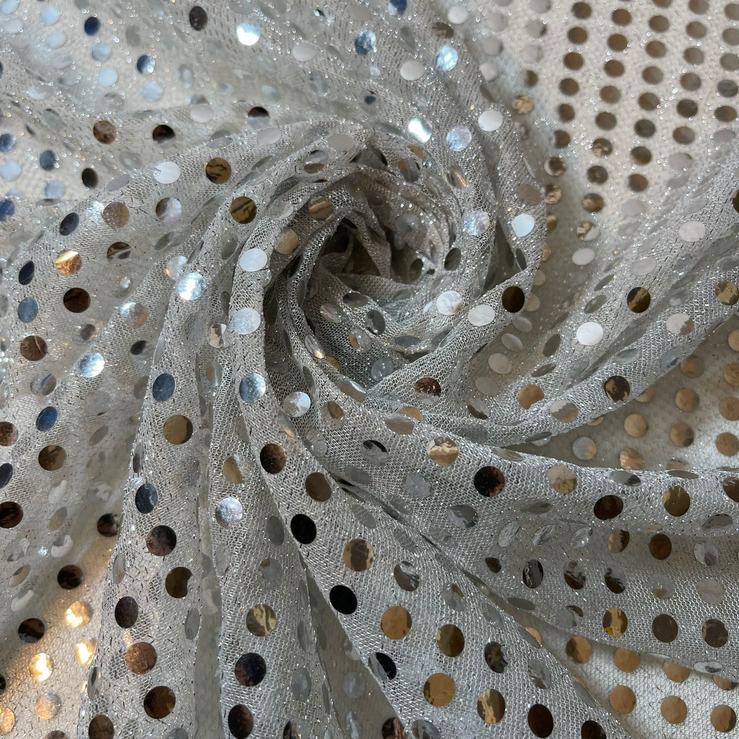 Silver Sequin Nylon Jersey Fabric – 44″ Wide Dress Craft Costume Decor Material By The Meter (Copy)