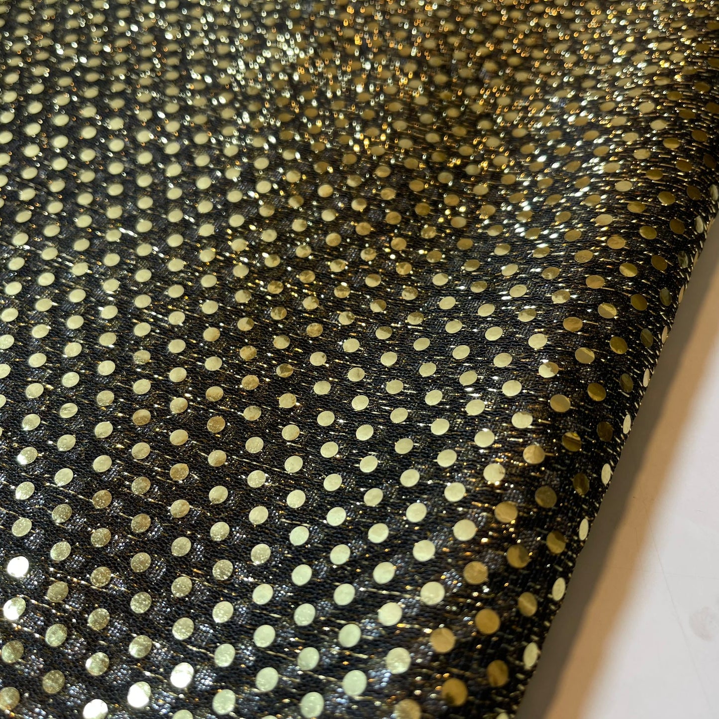 Black Gold Sequin Nylon Jersey Fabric – 44″ Wide Dress Craft Costume Decor Material By The Meter