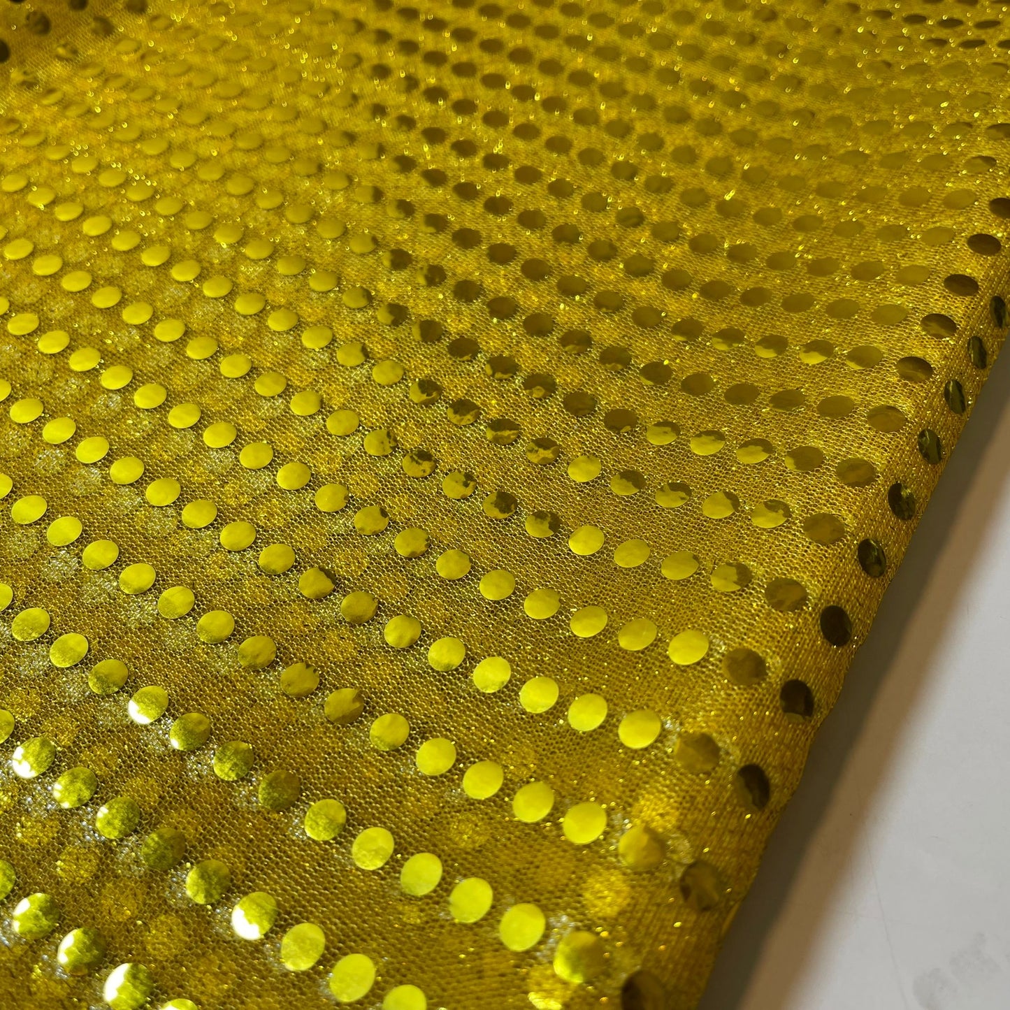 Mustard Sequin Nylon Jersey Fabric – 44″ Wide Dress Craft Costume Decor Material By The Meter