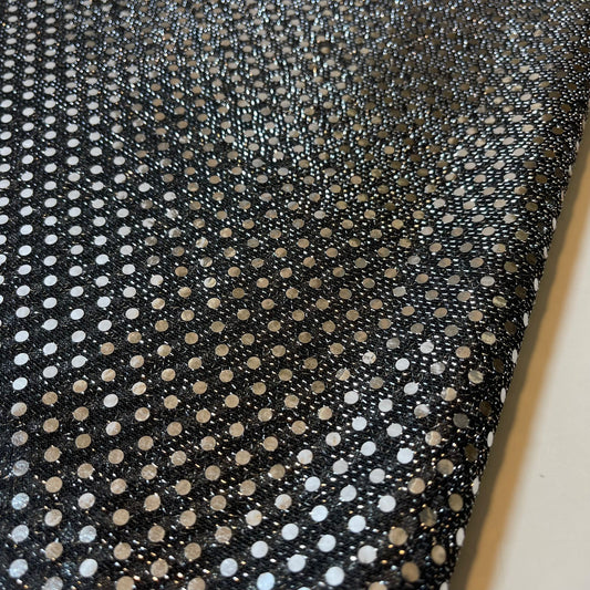 Black Silver Sequin Nylon Jersey Fabric – 44″ Wide Dress Craft Costume Decor Material By The Meter