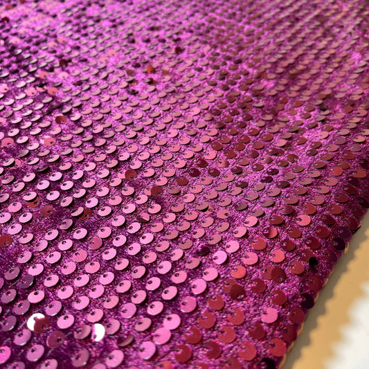 Cerise Sequin Velvet Embroidery Stretch Material Velour Craft Drape Dress Fabric 58" Wide By The Meter