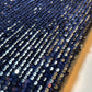 Navy Blue Sequin Velvet Embroidery Stretch Material Velour Craft Drape Dress Fabric 58" Wide By The Meter