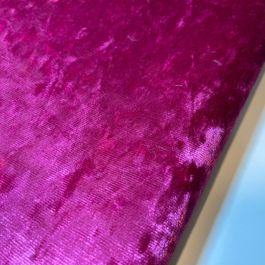 Cerise Crush Velvet Linen Fabric Upholstery Craft Cushion Soft Furnishing Material 58" Wide By The Meter