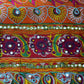 Orange Cotton Lawn Indian Ethnic Mirror Embroidery Rangoli Boho Banjara Fabric 44″ By The Meter