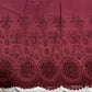 Burgundy Cotton Floral Embroidery Fabric Lace Broderie Anglaise Dress Craft Material 44" By the Meter