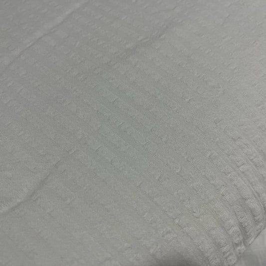 White 100% Cotton Seersucker Fabric Crush Stripe Costume Craft Dress Material 44" By The Meter