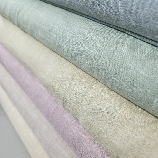 100% Natural Cotton Linen Fabric Soft Mélange Dress Craft Quilting Material 44" By The Meter