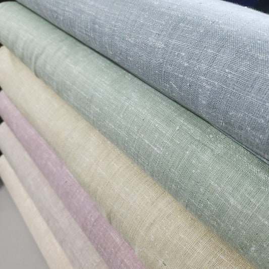 100% Natural Cotton Linen Fabric Soft Mélange Dress Craft Quilting Material 44" By The Meter