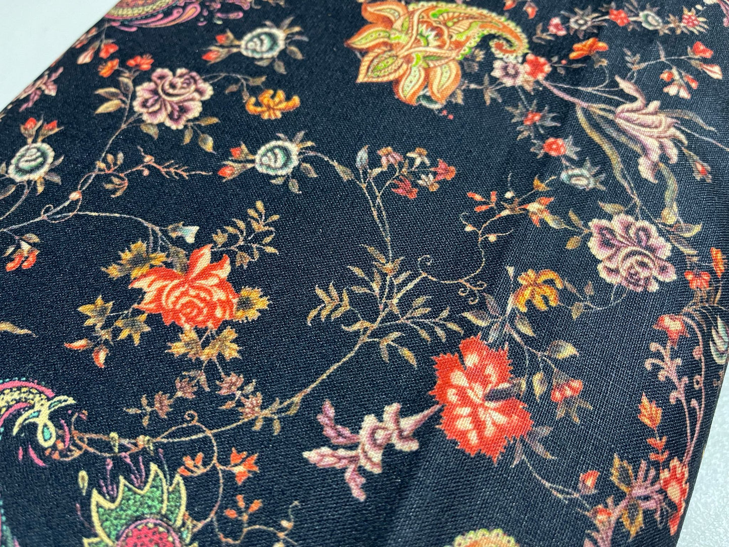 Multi Paisley Floral Blossom Cotton Poplin Fabric 58" Wide Dress Costume Craft Material by the Meter