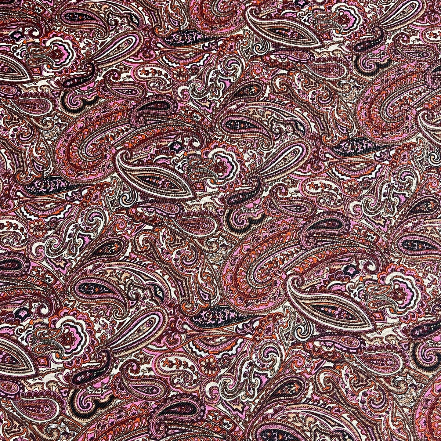 Multi Paisley Floral Blossom Cotton Poplin Fabric 58" Wide Dress Costume Craft Material by the Meter