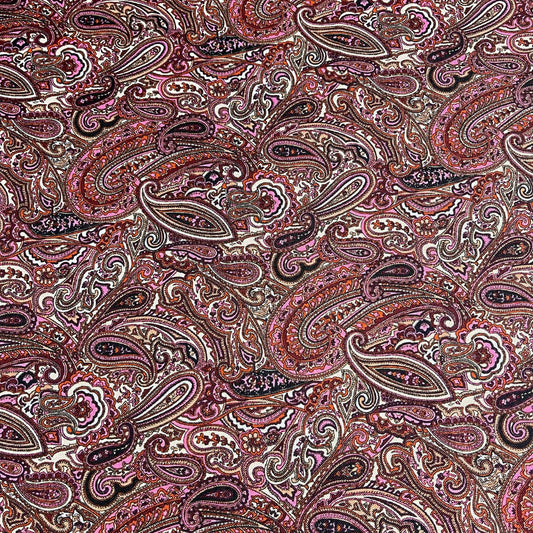 Multi Paisley Floral Blossom Cotton Poplin Fabric 58" Wide Dress Costume Craft Material by the Meter