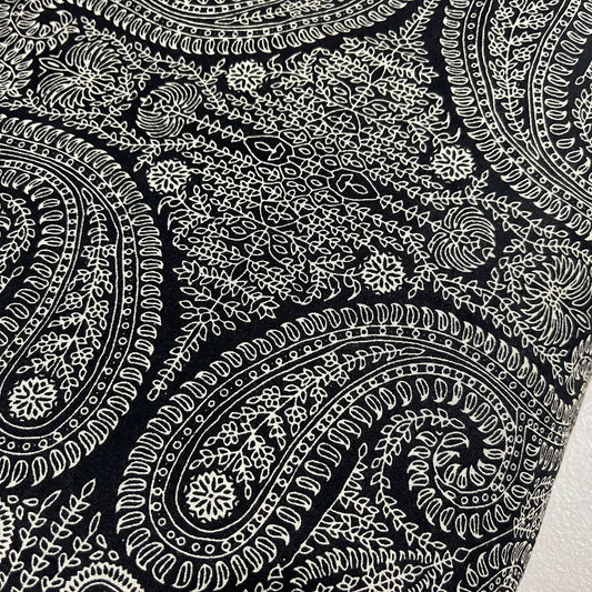 Black Floral Paisley Cotton Voile Fabric 58" Wide Dress Costume Craft Material by the Meter (Copy)
