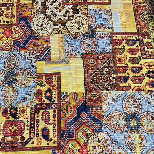 Indian Tapestry Multi Floral Print Kantha Batik Cotton Fabric 44" Wide Dress Costume Craft Material by the Meter