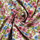 Multi Floral Blossom Cotton Poplin Fabric 58" Wide Dress Costume Craft Material by the Meter