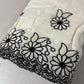 Black Floral Scallop Border Embroidery Dyeable Cotton Embroidery Fabric Dress Craft Quilting Material 44" Wide By Meter
