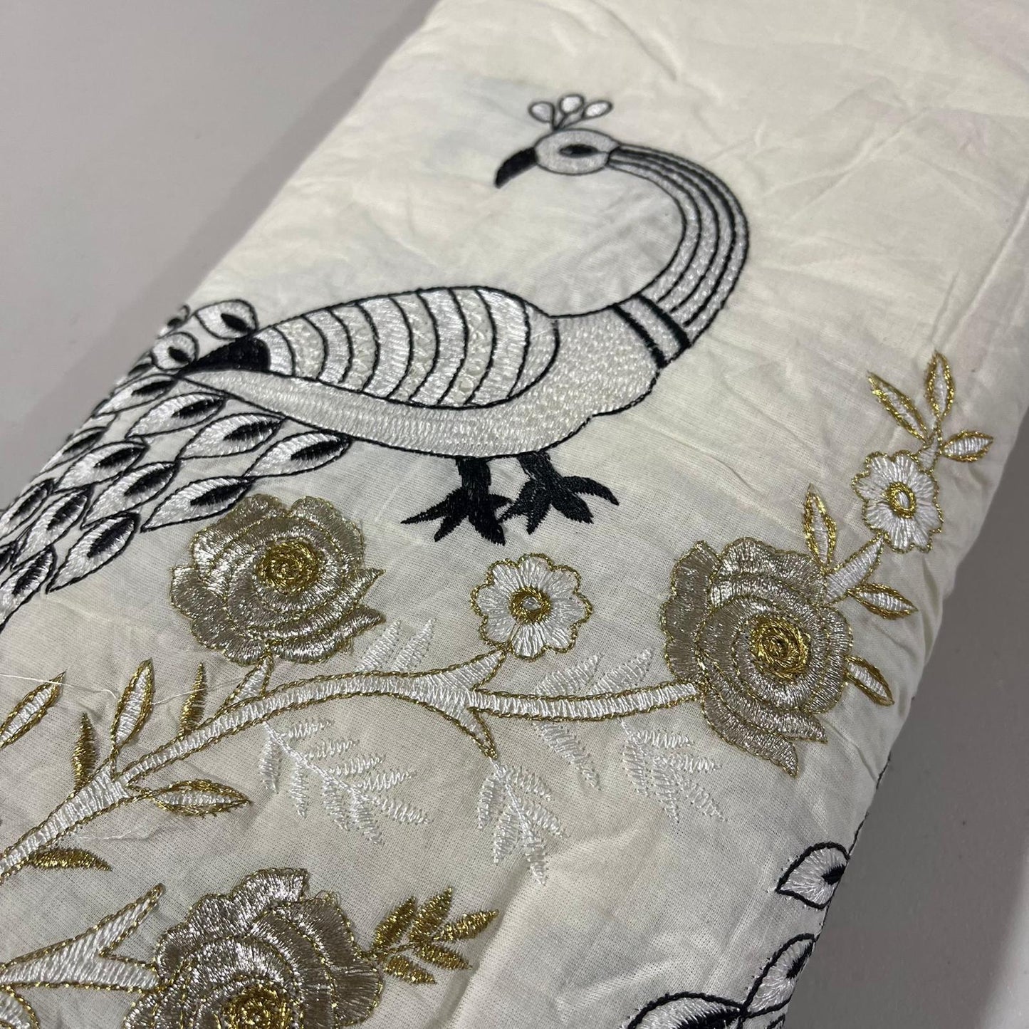 Peacock Dyeable Cotton Embroidery Fabric Dress Craft Quilting Material 44" Wide By Meter