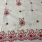 Red Floral Scallop Border Embroidery Dyeable Cotton Embroidery Fabric Dress Craft Quilting Material 44" By Meter Wide