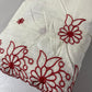 Red Floral Scallop Border Embroidery Dyeable Cotton Embroidery Fabric Dress Craft Quilting Material 44" By Meter Wide