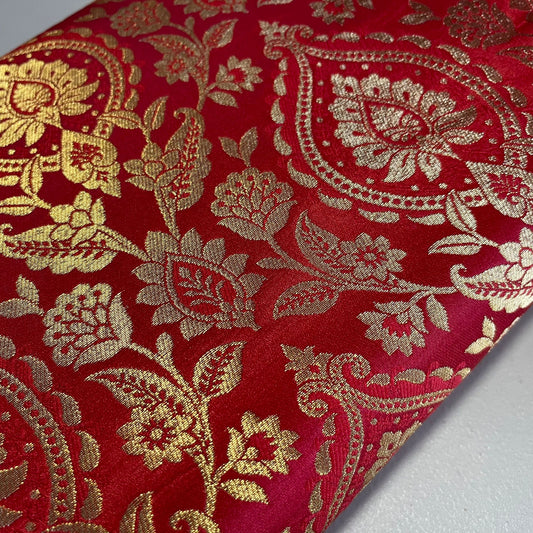 Metallic Floral Weave Brocade Material Dress Craft Costume Fabric 44" Wide By The Meter