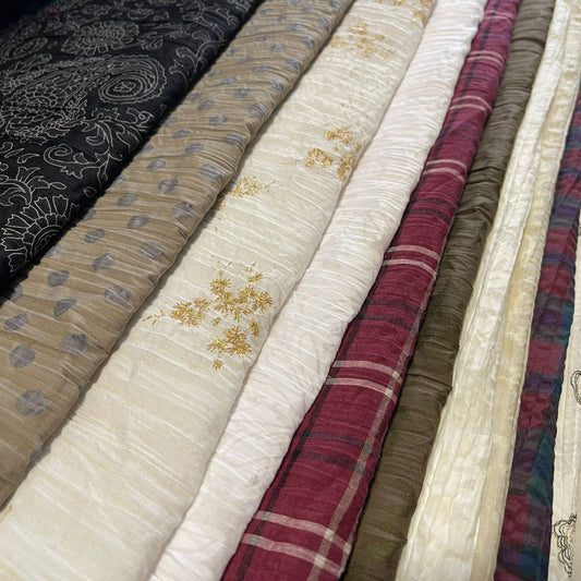 100% Cotton Crush Fabric Crinkle Craft Dress Costume Material 50 " Wide By The Meter