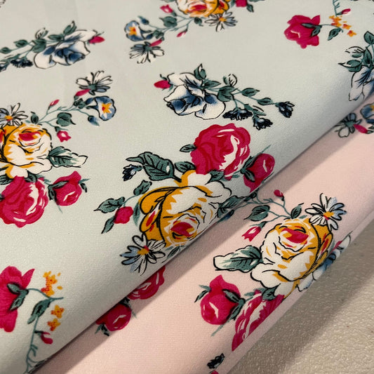 Rose Floral 100% Cotton Sateen Fabric Craft Dress Costume Quilting Material 58" Wide By The Meter