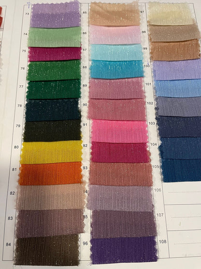 Crinkle Chiffon Crepe Material Lurex Glitter Dress Drape Craft Fabric 58" By The Meter