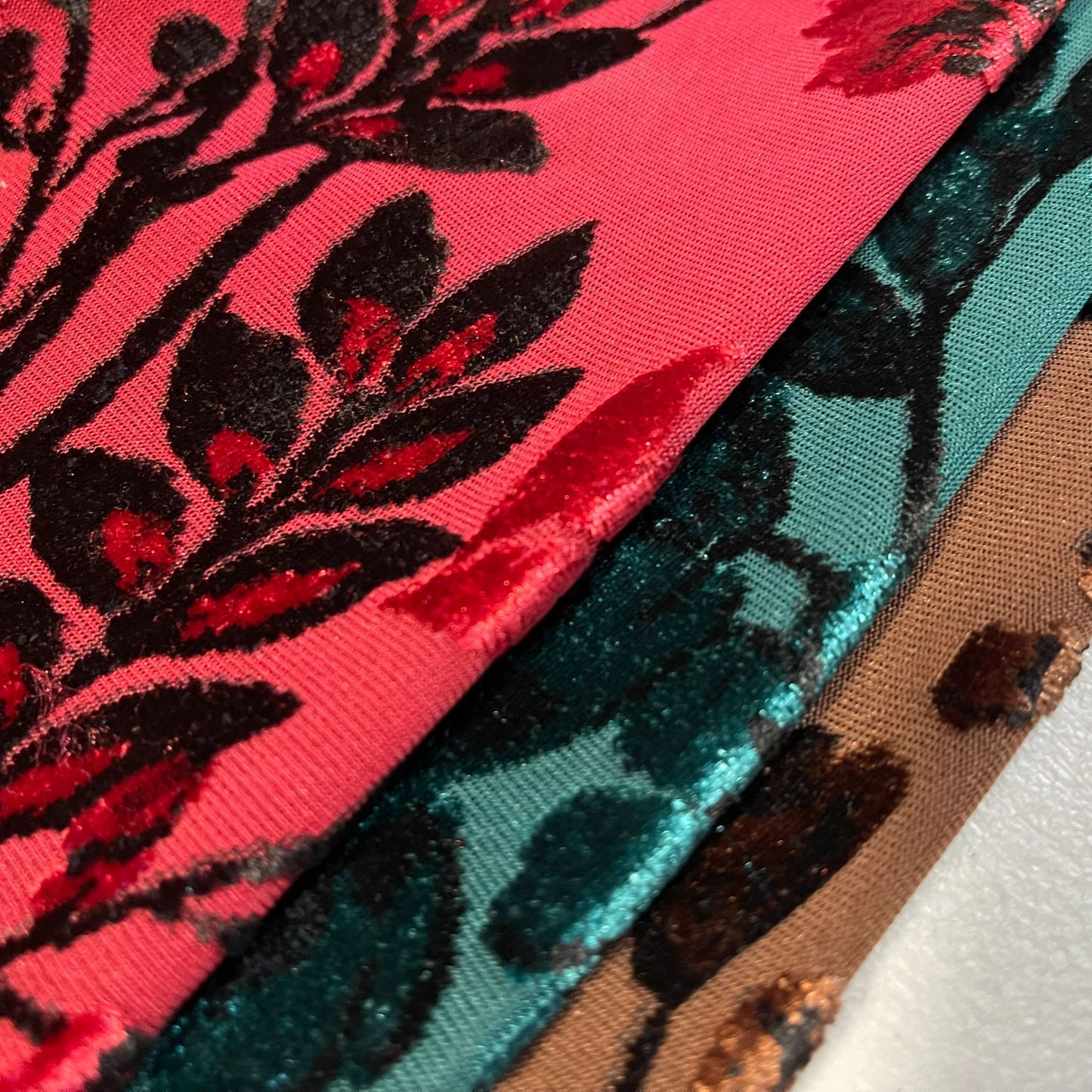 Premium Velvet Velour Floral Devore Dress Craft Fabric Material 58" By The Meter