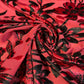 Red Floral Velvet Velour Devore Fabric Burnout Dress Craft Material 58" By The Meter