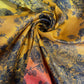 Floral Mustard Gold Multi Tone Polyester Raw Silk Material Dress Craft Quilting Fabric 44" Wide By The Meter