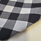Black White Polycotton Fabric 1" Gingham Check Dress Craft Uniform Material 58" By The Meter GN