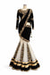Black & Gold Velvet Lehenga Saree Style Suit with Heavy Embroidery Size 38 – Designer Asian Wedding Party Wear UK