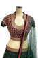 Emerald Green & Maroon Designer Lehenga Choli with Embroidered Blouse & Net Dupatta Size 38– Indian Wedding Party Wear UK