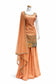 Peach Silk Sharara Suit with Hand Embroidered Dupatta – Designer Party Wear | Size 38