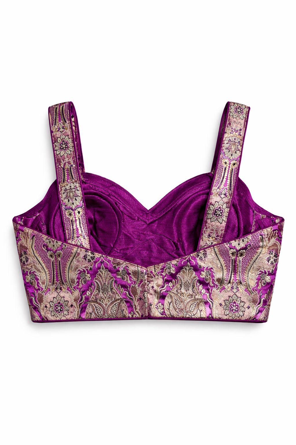 Magenta Brocade Designer Blouse – Silk Lehenga & Saree Blouse | Size 38