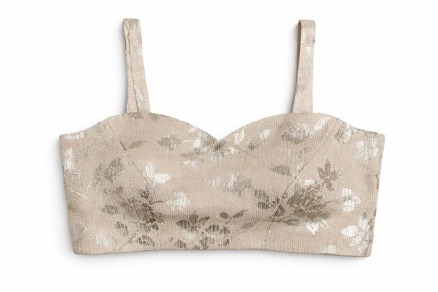 Champagne Gold Sequin Embroidered Designer Blouse – Elegant Party & Wedding Wear | Size 38