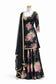 Black Floral Sharara Set with Printed Kurti & Net Dupatta – Festive & Party Wear | Size 34