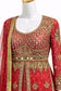 Bridal Red Anarkali Gown with Heavy Zari & Mirror Work – Wedding & Reception Wear | Size 38