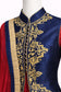 Red & Navy Blue Anarkali Gown with Embroidered Jacket & Dupatta – Festive & Wedding Wear | Size 38