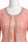 Peach Floral Embroidered Anarkali Gown with Long Jacket – Hand Embroidered Festive Wear | Size 38