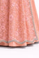 Peach Floral Embroidered Anarkali Gown with Long Jacket – Hand Embroidered Festive Wear | Size 38