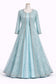Powder Blue Hand Embroidered Anarkali Gown with Long Jacket – Pastel Wedding & Festive Wear | Size 38