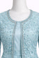 Powder Blue Hand Embroidered Anarkali Gown with Long Jacket – Pastel Wedding & Festive Wear | Size 38