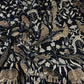 Navy Velvet Fabric Gold Animal Bird Embroidery 58" Wide Indian Wedding Dress Craft Material