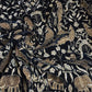 Navy Velvet Fabric Gold Animal Bird Embroidery 58" Wide Indian Wedding Dress Craft Material