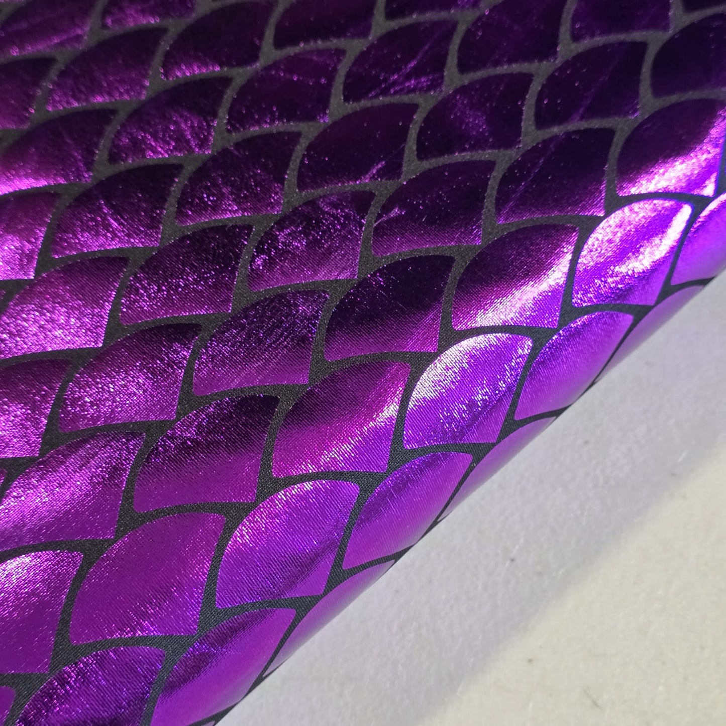Purple Metallic Mermaid Scale ITY Stretch Foil Reptile Snake Skin Dance Costume Fabric 58" By The Meter